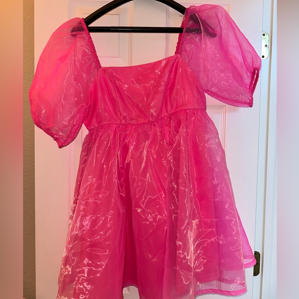 TCEC Pink Puff Sleeve Dress